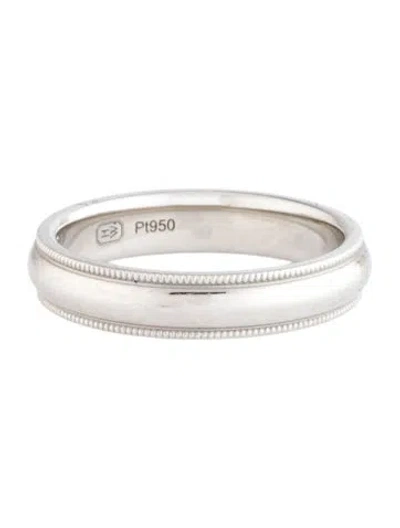 Pre-owned Harry Winston Platinum Milgrain Band In Multicolor