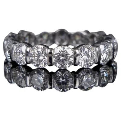 Pre-owned Harry Winston Platinum Round Diamond Bar Set Eternity Wedding Band In Multiple