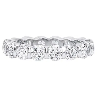 Pre-owned Harry Winston Platinum Round Diamond Bar-set Eternity Wedding Band Ring In Multi