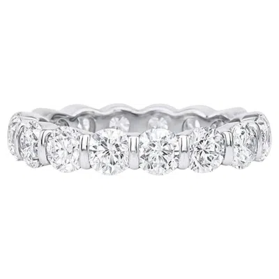 Pre-owned Harry Winston Platinum Round Diamond Bar-set Eternity Wedding Band Ring In Multiple