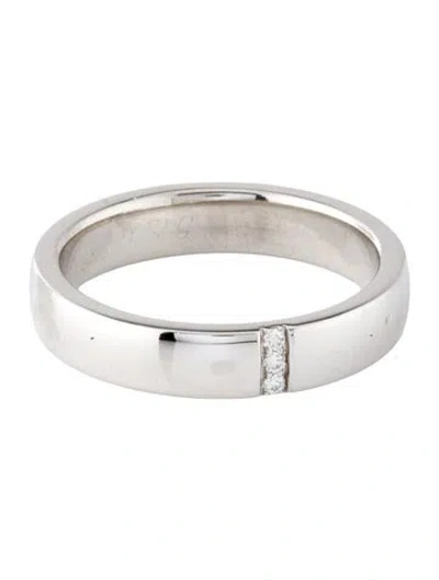 Pre-owned Harry Winston Platinum Vertical Diamond Row Band In Multicolor