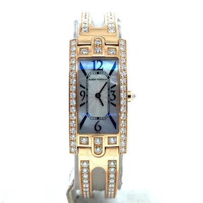 Harry Winston Avenue Quartz Diamond Ladies Watch 330lqr In Gold / Gold Tone / Mop / Mother Of Pearl / Rose / Rose Gold / Rose Gold Tone