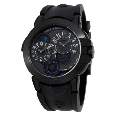 Harry Winston Ocean Dual Time Automatic Black Opalien Dial Men's Watch Oceatz44zz007