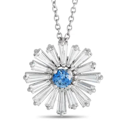 Harry Winston Platinum 1.25ct Diamond And Sapphire Necklace Hw19 030824 In Multi-color