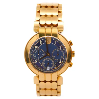 Pre-owned Harry Winston Premier Chronograph 18k Yellow Gold Navy Dial Mens Luxury Watch
