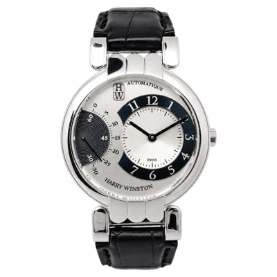Pre-owned Harry Winston Premier Excenter Retrograde 37mm Preaex37ww005 White Gold Watch