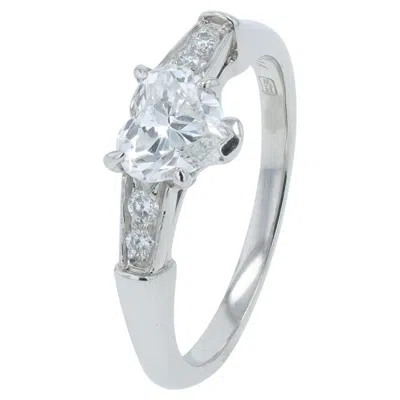 Pre-owned Harry Winston Pt950  .71 Ctr Heart Engagement Ring In Multiple