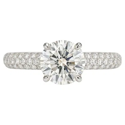 Pre-owned Harry Winston Round Brilliant Diamond Ring In Platinum In Multi