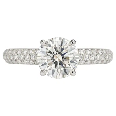 Pre-owned Harry Winston Round Brilliant Diamond Ring In Platinum In Multiple