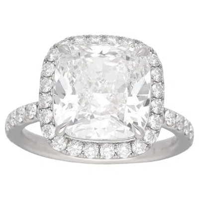 Pre-owned Harry Winston The One 5.39ct F Vs2 Cushion Diamond Platinum Ring, Us 4.75 In Multi