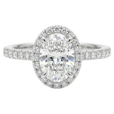 Pre-owned Harry Winston The One Platinum Oval Halo Engagement Ring 1.40 Ctw In Multi