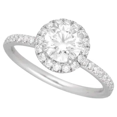 Pre-owned Harry Winston The One Round Brilliant Diamond Micropavé Platinum Ring Us 4.25 In Multi
