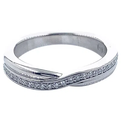 Pre-owned Harry Winston Tryst Single Row Pave Diamond Wedding Band In Platinum In Multi