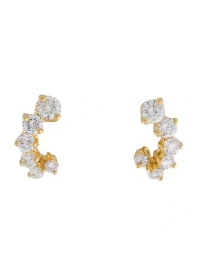 Pre-owned Harry Winston Vintage 18k 1.30ctw Diamond Cluster Clip-on Earrings In Multi
