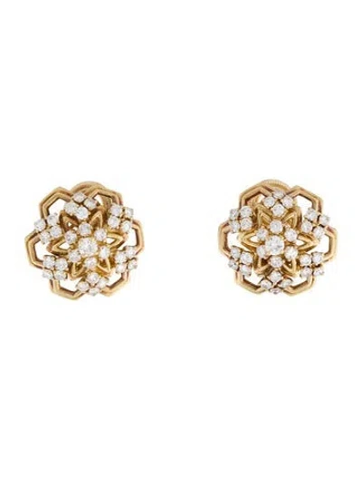 Pre-owned Harry Winston Vintage 18k 2.81ctw Diamond Clip-on Earrings In Multi