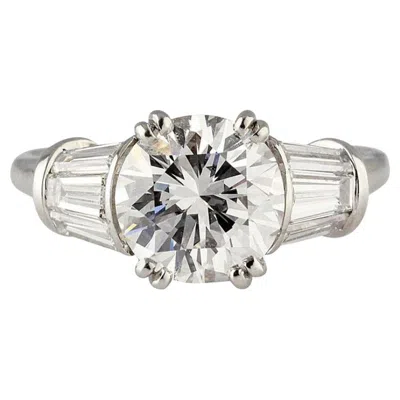 Pre-owned Harry Winston Vintage  2.02 Carat Diamond Engagement Ring Gia, Circa 1980s In Multi