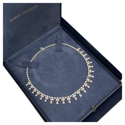 Pre-owned Harry Winston Winston Cluster Pear Diamond Fringe 18k Gold Necklace High Jewelry In Multiple