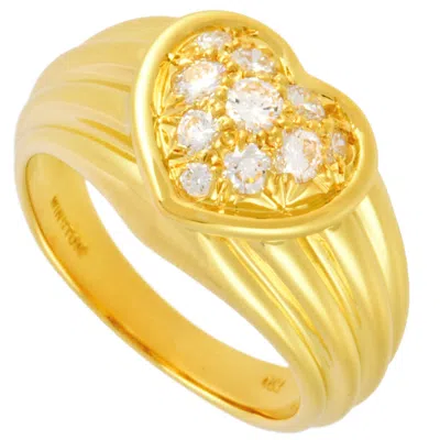 Pre-owned Harry Winston Yellow Gold (18k) Band Ring ()