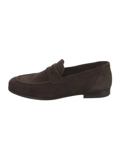 Pre-owned Harrys Of London Suede Dress Loafers In Brown