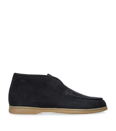 Harrys Of London Suede Tower Boots In Navy