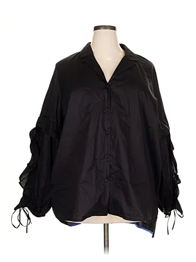 Pre-owned Harshman 3/4 Sleeve Button Down Shirt In Black
