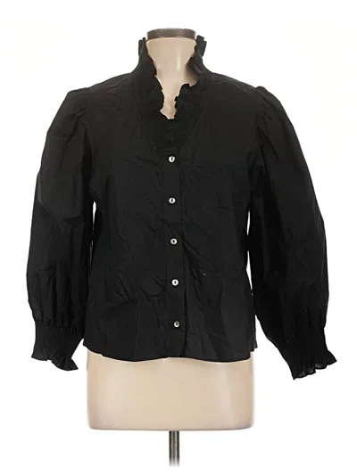 Pre-owned Harshman 3/4 Sleeve Button Down Shirt In Black