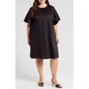 Harshman Agata Flutter Sleeve Cotton Dress In Black