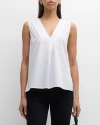 Harshman Women's Aria Cotton V-neck Tank In White