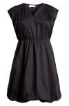 Harshman Arla Bubble Hem Cotton Dress In Black