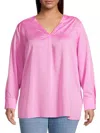 Harshman Cassian Popover Blouse In Bright Pink In Pink