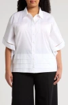 Harshman Harpa Short Sleeve Cotton Button-up Shirt In White