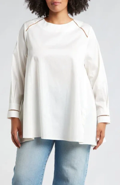 Harshman Isolde Long Sleeve Cotton Top In Ivory