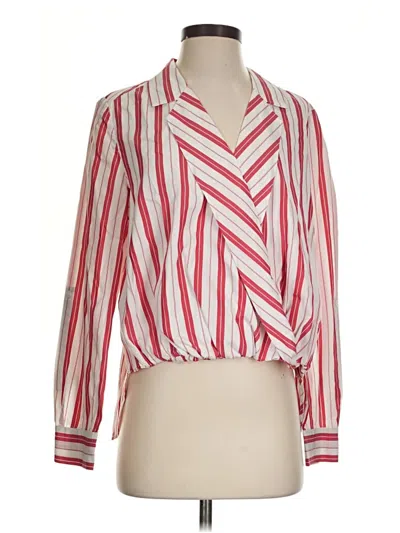 Pre-owned Harshman Long Sleeve Blouse In Red