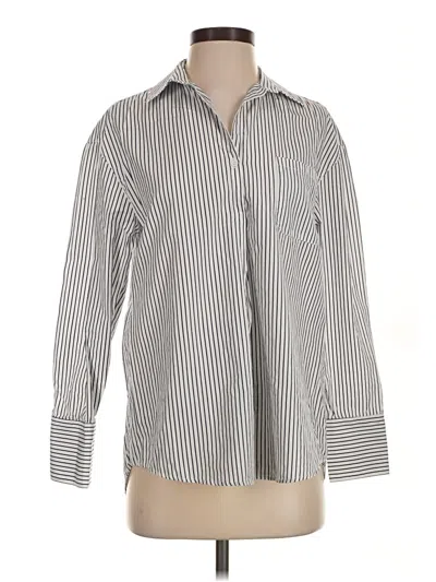 Pre-owned Harshman Long Sleeve Button Down Shirt In Silver