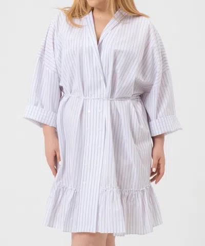Harshman Nebbi Caftan Dress In White/lavender In Multi