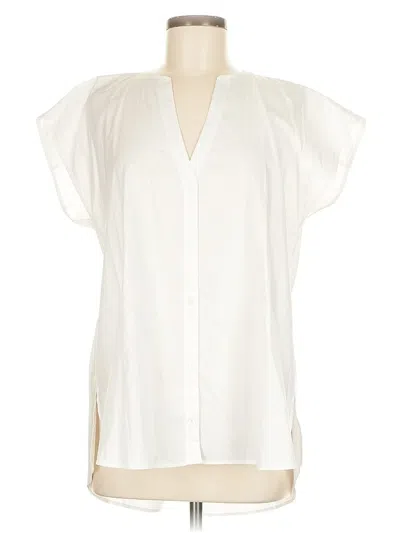 Pre-owned Harshman Short Sleeve Blouse In White