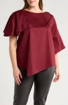 HARSHMAN HARSHMAN TATYANA RUFFLE ASYMMETRIC COTTON TOP