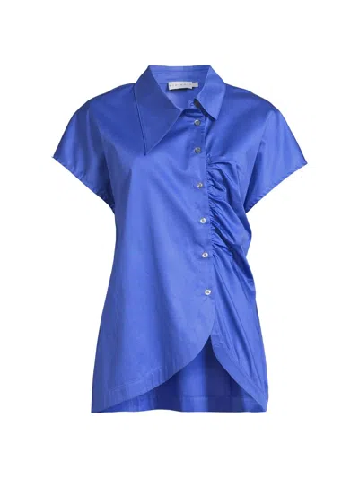 Harshman Women's Lily Gathered Shirt In Blue