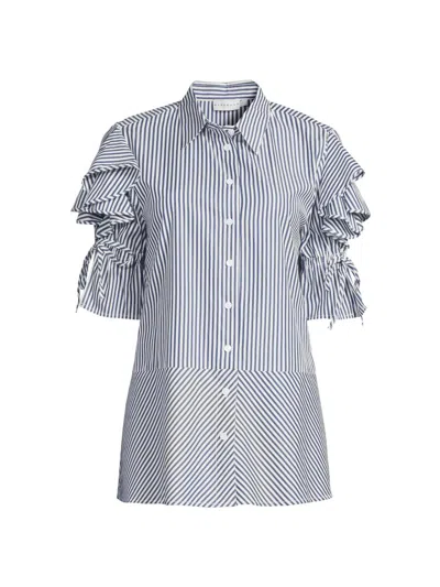 Harshman Women's Tiarna Ruffle-sleeve Shirt In Gray