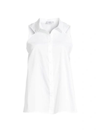Harshman Women's Ziva Sleeveless Button-up Shirt In White
