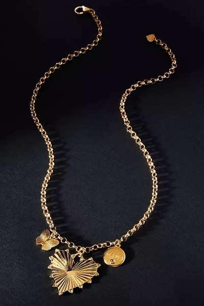 Hart Mama Coin Topaz Necklace In Gold