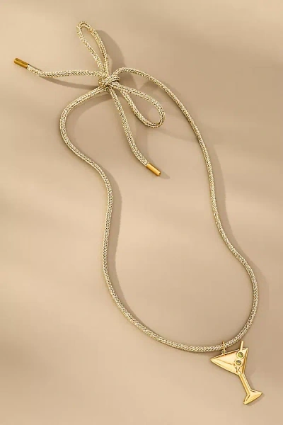 Hart Martini Charm Lurex Cord Necklace In Gold