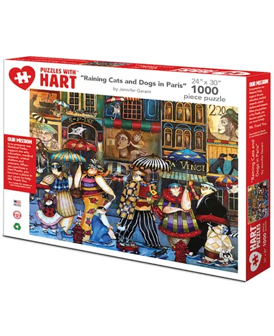 Hart Puzzles Raining Cats And Dogs In Paris 24" X 30" By Jennifer Garant Set, 1000 Pieces In Multi