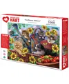 Hart Puzzles Sunflower Kittens 24" X 30" By Bob Giordano Set, 1000 Pieces In Multi