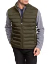 Hart Schaffner & Marx Channel Quilted Vest In Olive In Green