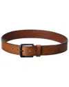 Hart Schaffner & Marx Heavyweight Characteristic Leather Belt In Brown