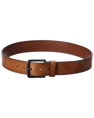Hart Schaffner & Marx Heavyweight Characteristic Leather Belt In Brown
