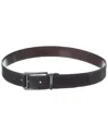 Hart Schaffner & Marx Techno Grain Reversible Leather Belt In Black