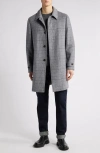 Hart Schaffner Marx Armitage Wool Blend Topcoat In Light Grey Plaid