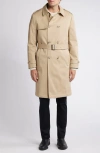 Hart Schaffner Marx Bridgeport Water Resistant Double Breasted Trench Coat In Tan